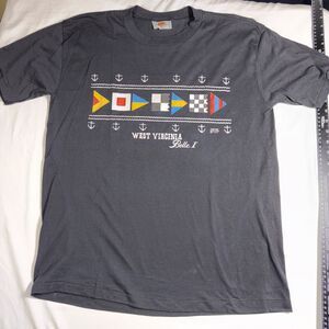 Vintage 1989 WEST VIRGINIA Belle I SAILING Nautical  T-Shirt Single Stitch